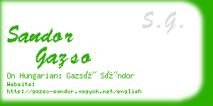sandor gazso business card